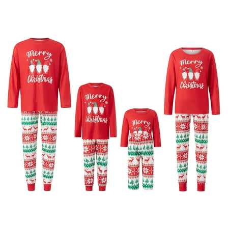 

Dewadbow Family Christmas PJs Matching Sets Red Plaid Xmas Pajamas Holiday Home Long Sleeve Sleepwear Jammies Clothes