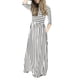 thumbnail image 1 of Maxi Plisados ​​de Manga Larga a Rayas Manga 3/4 Mujer Casual - XL se describe Blanco XL BLESIY vestido maxi a rayas, 1 of 8