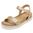 thumbnail image 1 of Sandalia de cuña con correa al tobillo Sunna Gold para mujer DREAM PAIRS, 1 of 6