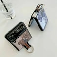 thumbnail image 2 of For Samsung Galaxy Z Flip3 5G Glossy Glass Lovely Bear Shockproof Fold Back Case, 2 of 8