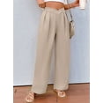 thumbnail image 6 of Womens Casual Solid Color Straight Leg Dress Pants Commute Work Trousers Khaki S, 6 of 9