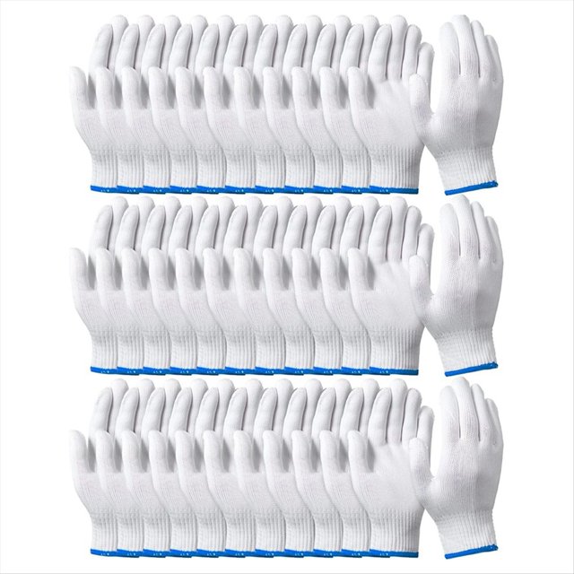 24 Pares de Guantes de Trabajo de Algodón con Forro de Algodón , Guantes de Trabajo de Seguridad, Guantes Más Gruesos para Hombres y Mujeres