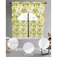 thumbnail image 2 of Yellow Lemon Swag Kitchen Curtains Sets for Windows 24 Inch Length, Summer Fruit Green Retro Farmhouse Leaf Short Window Curtain Panels Swags Valances and Tiers 3 Piece Set for Cafe/Dining Room, 2 of 5