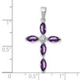 thumbnail image 3 of Sterling Silver Rhodium Plated Amethyst Diamond Pendant QDX910, 3 of 4