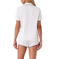 thumbnail image 3 of Conjuntos de pijama de satén para mujer INSPIRE CHIC, ropa de noche, camisetas con pantalones cortos, conjuntos de lounge XL blanco-1, 3 of 6