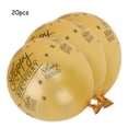 thumbnail image 4 of Globo De Cumpleaños Fiesta Globo Inflado Globo 20 Piezas Globo De Látex Con Patrón De Palabras En Inglés Para Fiesta De Cumpleaños Aniversario Decorategolden ANGGREK dorado, 4 of 8