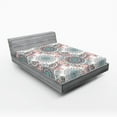 thumbnail image 2 of Ambesonne Oriental Themed Fitted Sheet, Elephant Boho Art, King Size, Blush Seafoam White, 2 of 5