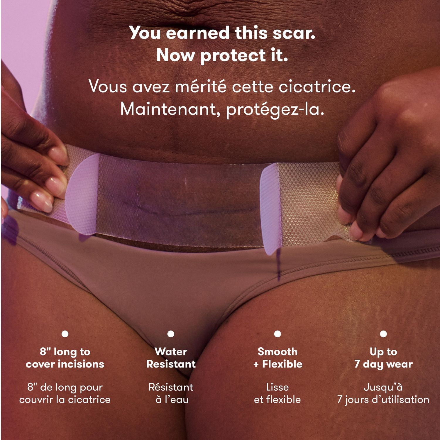 Frida Mom - C-Section Silicone Scar Patches Silicone Strips, C-Section Recovery Must Have Scar Patches, Reusable Medical Grade Treatment for Keloid Scars, Includes Case & Pouch, 6 Pack