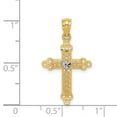 thumbnail image 3 of Real 14kt With Rhodium Budded Cross Pendant; for Adults and Teens; for Women and Men, 3 of 4