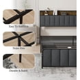 thumbnail image 4 of WhizMax Queen Bed Frame with Storage Headboard and Charging Station, Upholstered Platform Bed Frame, No Box Spring Needed, 4 of 6