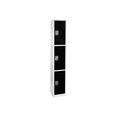 thumbnail image 1 of AdirOffice - Locker - 3 doors - 3 hooks - solid steel - black (pack of 4), 1 of 13