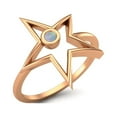 thumbnail image 2 of 0.03 Ctw Round Opal Open Star Ring 925 Sterling Silver Rose Vermeil Solitaire Valentines Day Gifts Ring, 2 of 4