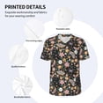 thumbnail image 3 of Zufioo Floral Insects Print Men's Baseball Short Sleeve, Moisture Wicking Button-Down Hip Hop Tee-4X-Large, 3 of 7