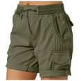 thumbnail image 3 of Casual Shorts for Women, Athletic Shorts for Women,Women's Casual Cargo Shorts with Elastic Waist and Pockets for Hiking Outdoor Spring Fashion Comfortable Stretchy Lightweight, 3 of 8