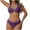 Purple, variant on UTSJKR Bikini Sets for Women Two Piece Triangle Swimsuit Halter Ruched Cheeky Bathing Suit Push Up Swimwear Black XL