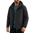 thumbnail image 2 of LYSMORA Mens Drawstring Hood Windproof Softshell Jacket Multi Zip Pockets Water Resistant Outdoor Hiking Travel Coat, 2 of 8