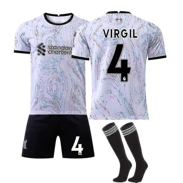 22/23 Liverpool Visitante Salah Mane Niños Niños Adulto Fútbol Jersey Trajes de Entrenamiento-VIRGIL NO.4-16(90-100CM) BmatwkZeng Bmatwe Jersey