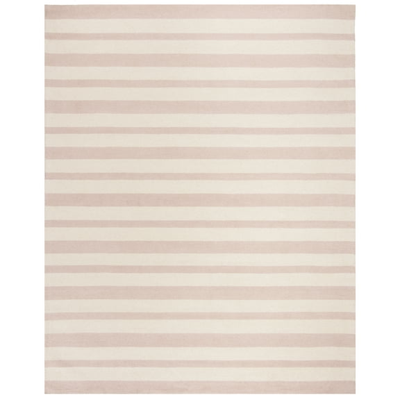SAFAVIEH Kids Varied Striped Wool Area Rug, Pink/Ivory, 8' x 10'