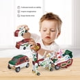 thumbnail image 5 of Afuafu Transform Toy Cars, 3 in 1 Magnetic Collision Deformation Toy Set, Combine into Animal Pulling Cart with Lights & Music, Gift for Kids Ages 3+, 5 of 11