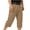 Khaki, variant on WIZUTIZ Mens Cotton Cargo Capri Shorts, Button-Zipper Closure, Casual Straight Fit Work Hiking Trousers with Multi-Pockets