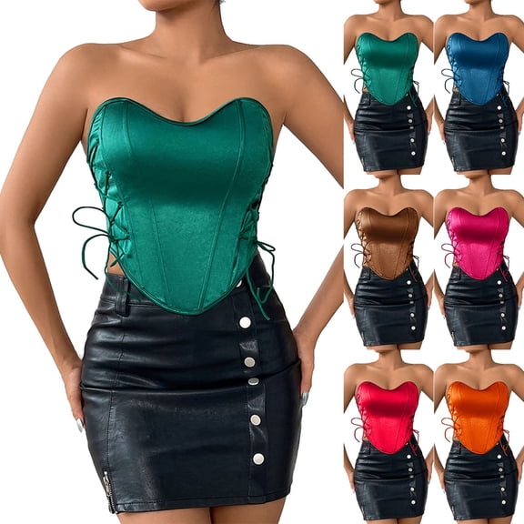 Women Bustier, Vintage Floral Corset Tops, Halter Crop Tops, Boned Bustier Bodyshaper for Party Club