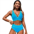 thumbnail image 1 of Traje de Baño Deportivo de Dos Piezas para Mujer, Bikini Azul , Talla L, 1 of 9