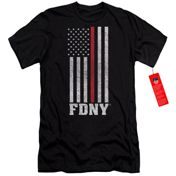 New York City Thin Red Line Adult 30/1 T-Shirt Black