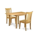 thumbnail image 2 of East West Furniture Norden 3-piece Dining Table and Slatted Chair Set in Oak, 2 of 5