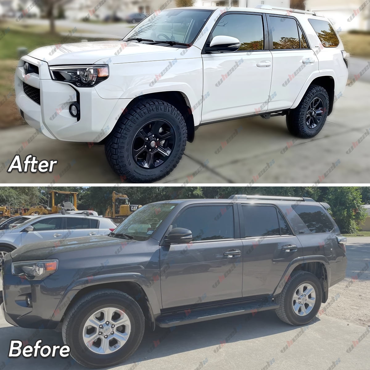 (4 Pack) 17" Wheel Skins Hub Caps Full Rim Covers For 2014-2024 Toyota 4 Runner SR5, Gloss Black