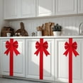 thumbnail image 3 of 6 Pcs Large Red Christmas Cabinet Bows, Christmas Red Ribbon Easy to Install on Cabinet Door, Christmas Wreath Tree Bow Festival Wrapping Decorations for Home Fireplace Door Holiday Party Supplies, 3 of 11