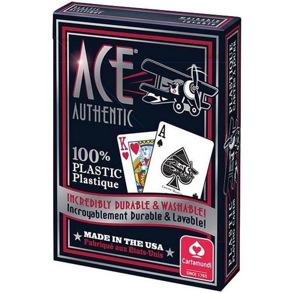 Cartamundi 1060 Ace 100% Plastic Playing Cards Assorted Colors