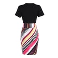 thumbnail image 4 of DondPO Robe Sexy Midi Robes Manches Épissées Robe Fleurie Sexy Femmes Courte Col Rond Mode Imprimée Robe d'Été Robe Moulante Robe Multicolore TTG, 4 of 5
