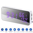 thumbnail image 2 of Mistaha Digital Mirror Alarm Clock 115 RGB 3 Time Displays Luminance Adjustment Daily Alarm Voice, 2 of 8
