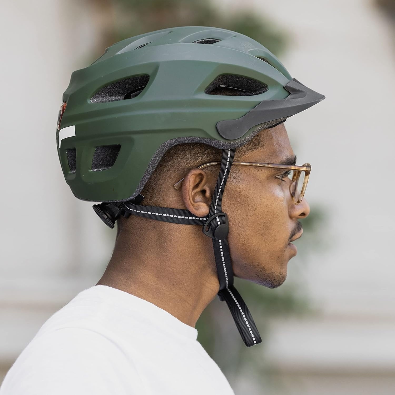 Adult Bike Helmet with LED Safety Light Adjustable Dial & Removable Visor - Adjustable Bicycle Cycling Helmet for Men & Women