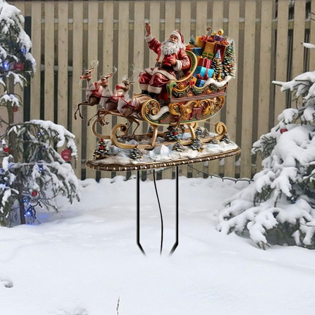 Decoración navideña con forma de estaca de Papá , adorno novedoso para patio, decoración navideña para patio, suministros para fiestas y jardín.