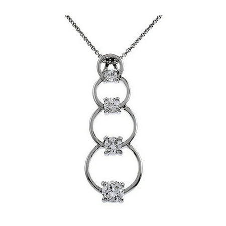 Rozzato Circle Journey Diamond Silver Pendant