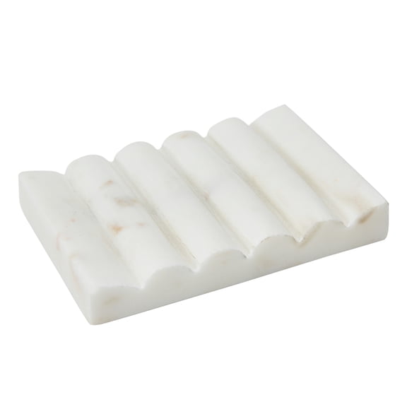 Creative Co-Op Contemporary Carved Marble Soap Dish for Bathrooms