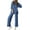 Blue, variant on Women's 2 Piece Outfits Casual Short Sleeve Pullover Tops and Wide Leg Pants Lounge Sets Tracksuits