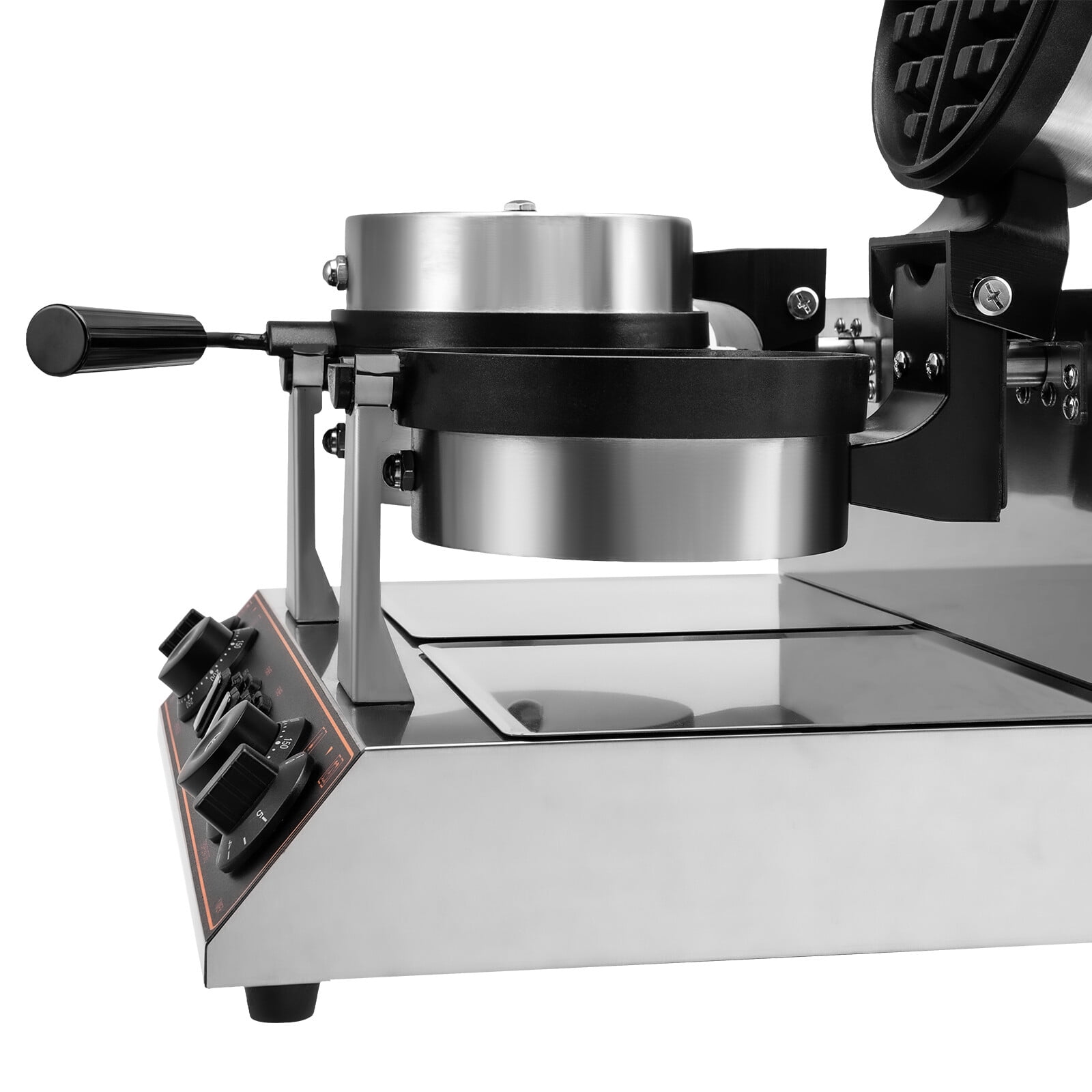 Electric Double-Headed Waffle Maker, Nonstick Rotating Baker Machine 1500W