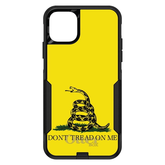 DistinctInk OtterBox Commuter Custom Case for Apple iPhone 15 (6.1" Screen) - Gadsden Flag - Lightweight Grip