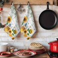 thumbnail image 6 of Sunflowers Kitchen Towels Set of 4, Floral Green Leaves Bees Watercolor Wooden Absorbent Dish Towels for Kitchen, Microfiber Hand Towel, Quick Drying Tea Towel for Cleaning Decorative Dishcloths, 6 of 7