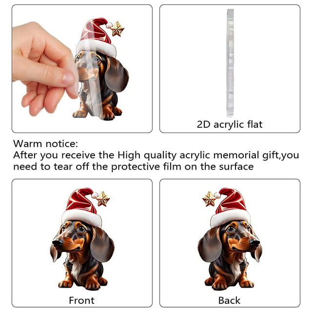 2D Acrylic Christmas Ornament Countdown Calendar Set Double Printed Design Festive Holiday Decoration for Kids Joyful Activity Toy