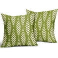 thumbnail image 2 of Lime Green Pillow Covers 18x18 Set of 2 Boho Pattern Cream Herringbone Geometric Print Bohemian Ethnic Print Decorative Throw Pillows Outdoor Pillowcase Farmhouse Cushion Case Couch Sofa Bed Decor, 2 of 5