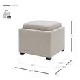 thumbnail image 4 of NPD Furniture Cameron 17" Square Fabric Storage Ottoman in Cardiff Cream, 4 of 7