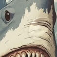 thumbnail image 4 of FREEAMG Fierce Sharks Shower Curtain Waterproof Fabric with 12 Hooks Bathroom Decorative Bath Curtain Set Polyester Fabric Machine Washable 60 x 72 Inch, 4 of 6