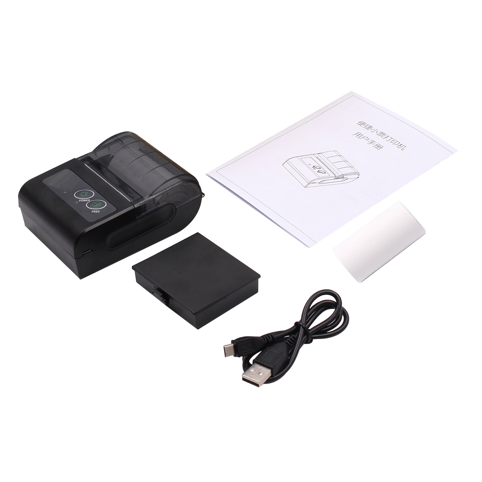 Aibecy 58mm  Portable Thermal Printer Wireless Label Receipt Shipping Express Printer USB BT Connection Support ESC/POS