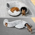 thumbnail image 2 of Cat Tunnel ZVBEK con cama para gatos de interior, color gris, 2 of 7