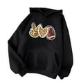thumbnail image 5 of Hoodies Sweatshirts for Women Leopard Love Heart Print Sweatshirt Hooded Drawstring Sweatshirt Pullover with Pockets pullover hoodie, 5 of 5