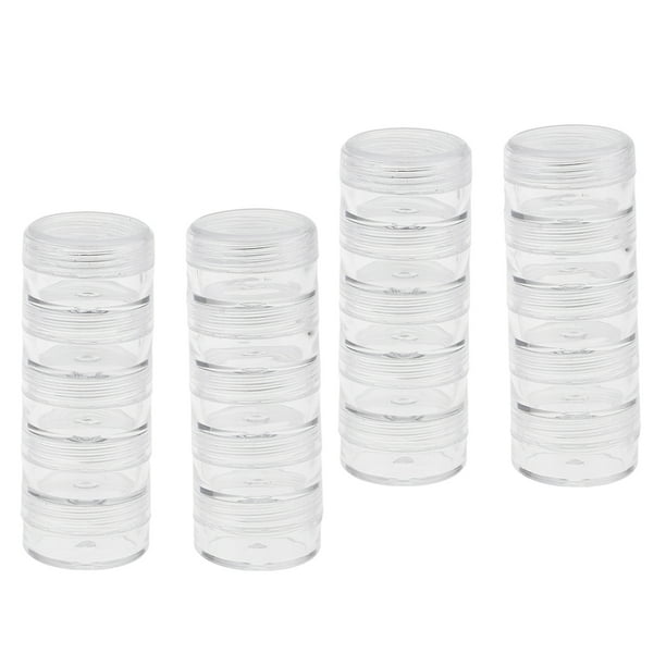 Caja de Envases Sunnimix de 4x5 Tornillos para Envases Portátiles de Viaje de Bálsamo labial apilables