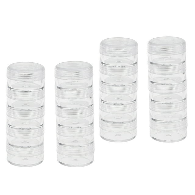 Caja de Envases Sunnimix de 4x5 Tornillos para Envases Portátiles de Viaje de Bálsamo labial apilables
